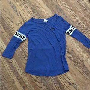 Victoria Secret PINK blue purple long sleeve tee